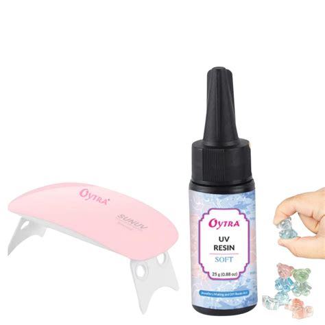 Oytra UV Resin Soft with Lamp 25 Grams Art Kit with Led Light Crystal ...