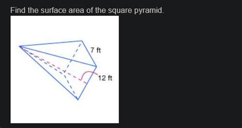 What is the surface area of this square pyramid? - Brainly.in