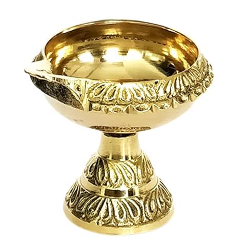 Buy Shubhkart Kuber Diya with Stand (Size: 0) Akhand Brass Table Diya ...