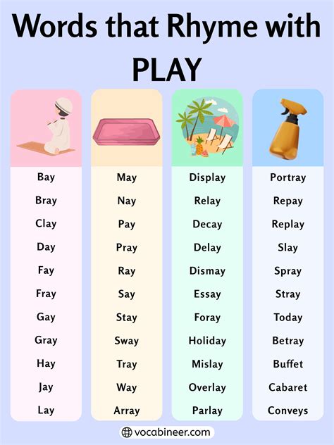 Joyful Words That Rhyme with Play for Poems