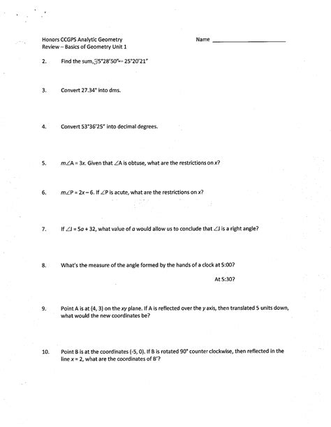 Image result for Geometry Basics Unit 1 Study Guide