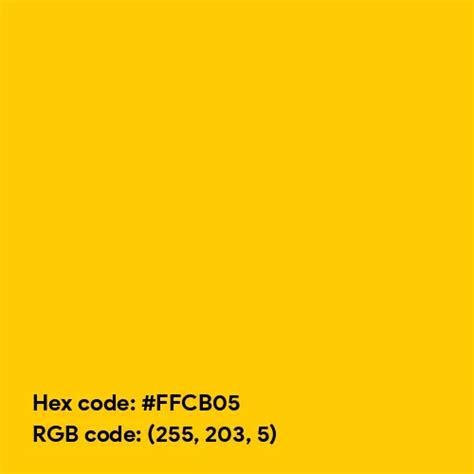 Golden Yellow CMYK color hex code is #FFCB05