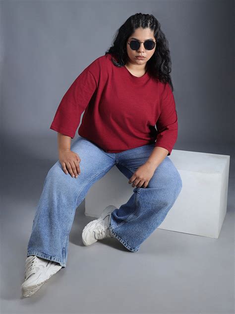 Plus Size Boxy Fit Textured Cotton Tshirt – HighStar