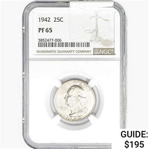 1942 Washington Silver Quarter NGC PF65