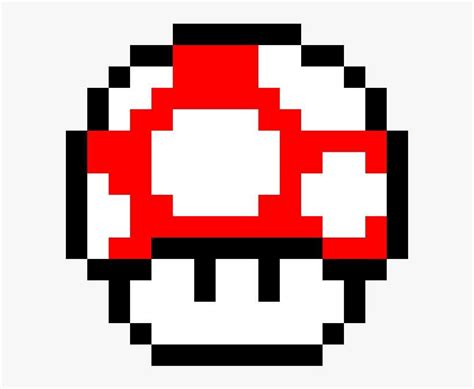 Super Mario Bros Red Mushroom - 1up Mushroom Pixel Art PNG Image ...