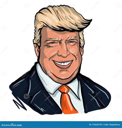 Sketch Illustration of Donald Trump Portrait, President of the USA Editorial Image ...