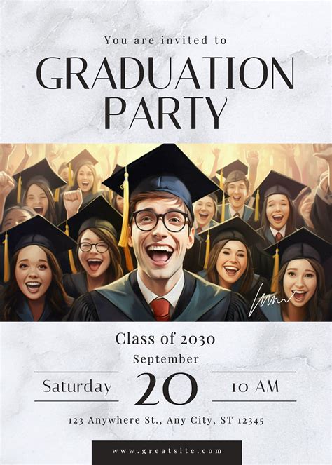 Image result for Examples of Graduation Invitation Cards