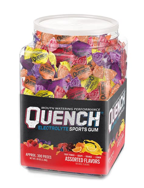 Quench Gum Variety Tub, ESF27 Electrolytes Chewing Gum for Athletes and ...