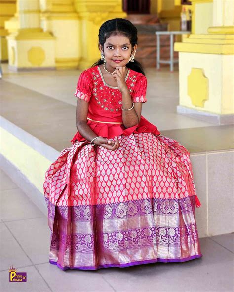 Pattu Pavadai for Kids - Red Traditional Aari Work Dress – Prince N ...