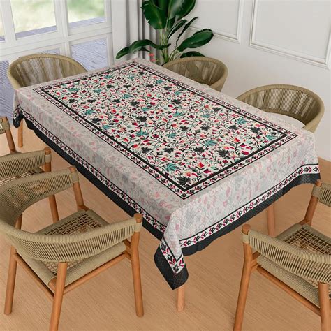 Buy Homerz Premium 6 to 8 Seater Polycotton Dining Table Cover, Floral ...
