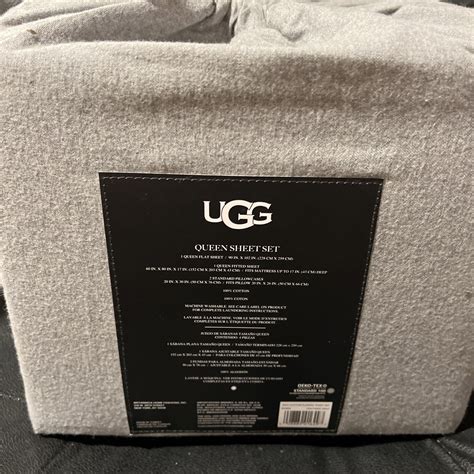 Ugg Queen Sheet Set Of 4 Cotton Flannel Heather Gray 90”X102” Oeko-Tex ...