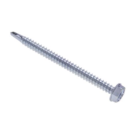 8 x 3/4 in. 1/4 Indented Hex Head Self-Drilling & Tapping Screws with ...