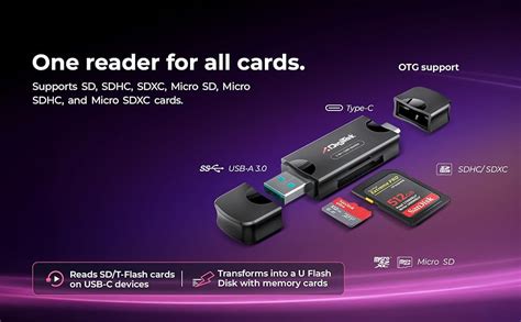 Digitek (DCR-007) USB-A 3.0 & Type C High-Speed Multi-Card Reader ...