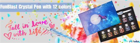 FunBlast Crystal Glass Dip Pen with 12 Colors - Crystal Glass Dip Pen ...