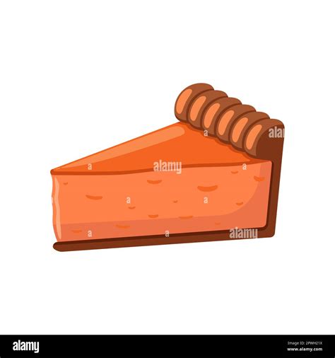 Piece of sweet chocolate pie cartoon illustration Stock Vector Image ...