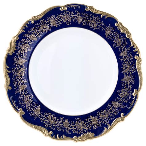 6 Minton England Cobalt Blue and Raised Gold Dinner Plates For Sale at ...