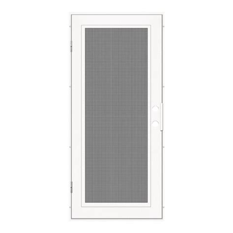 TITAN Full View 36-in x 80-in White Aluminum Surface Mount Right-Hand ...
