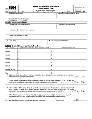 2021-2026 Form IRS 8594 Fill Online, Printable, Fillable, Blank - pdfFiller