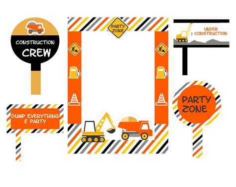 Buy Construction Birthday Party Decoration Photo Booth Frame & Props ...