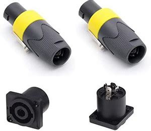 ERHIndia (2 Pair) 4 Pin Plug Audio Cable Plug Socket Microphone ...