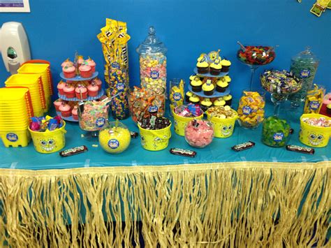 Spongebob candy table 1 Year Old Birthday Party, Spongebob Birthday ...