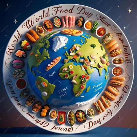 A world map with different foods around the world | Premium AI-generated image