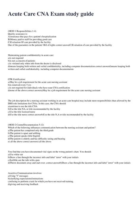 Image result for CNA Study Guide