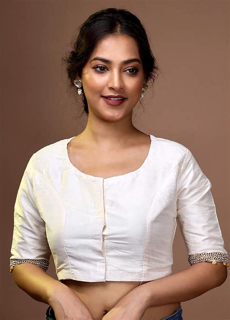 White Silk Designer Blouse