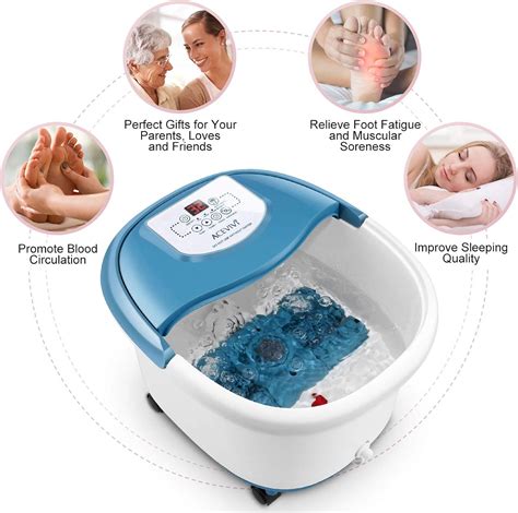 Foot Spa Bath Massager with Heat and Bubble Jets Electric Shiastu ...