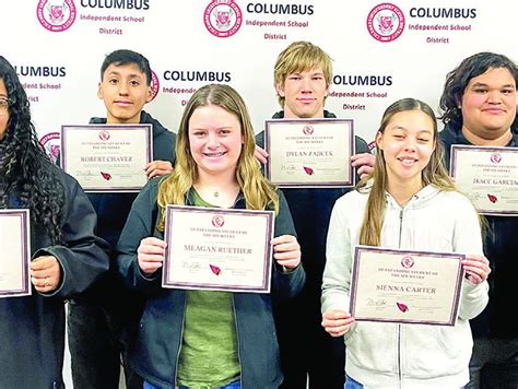 COLUMBUS HIGH SCHOOL AWARDS OUTSTANDING STUDENTS AND STAFF FOR 3RD SIX ...
