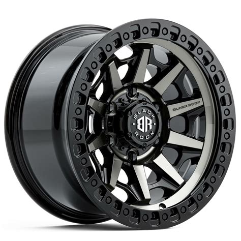 4X4 RIMS BLACK ROCK CAGE GLOSS BLACK TINTED 17 INCH 6X139.7