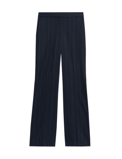 Buy Striped Slim Fit Flare Trousers at Marks & Spencer