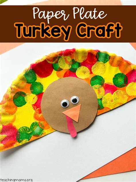 Paper Plate Turkey Art Project Paper Plate Turkey Kids Crafts Simply