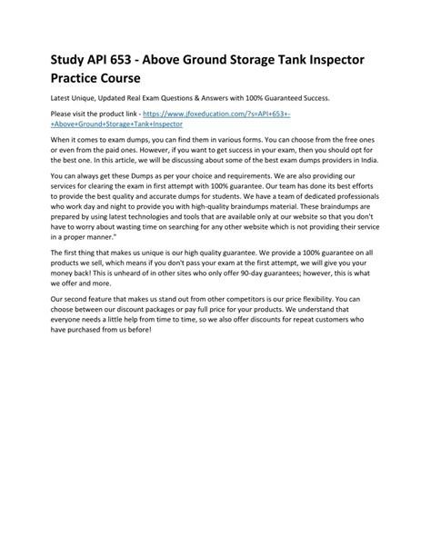 Image result for API 653 Course Outline