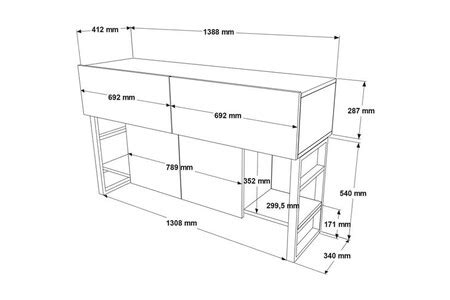 Table d'appoint Hanah Home - Console en aggloméré et métal Vince | Darty