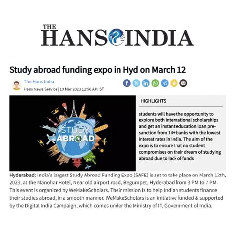 Take part in India's Largest Study Abroad Funding Expo (SAFE) by ...