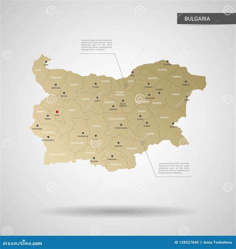 Bulgaria map with major cities