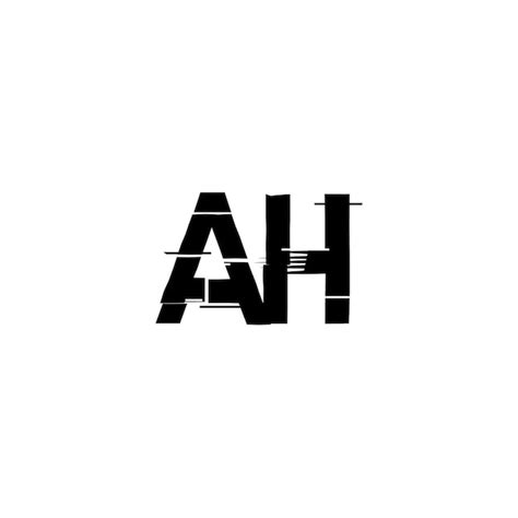 AH-Monogramm-Logo-Design, Buchstabe, Text, Name, Symbol, monochromes ...