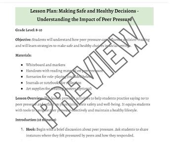 Image result for Dare Program Lesson Peer-Pressure