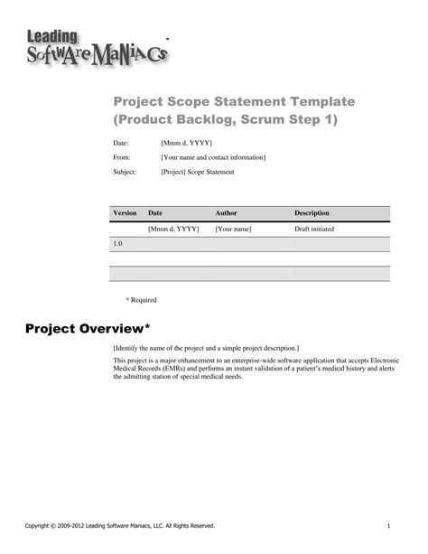 Image result for Completed Project Scope Template