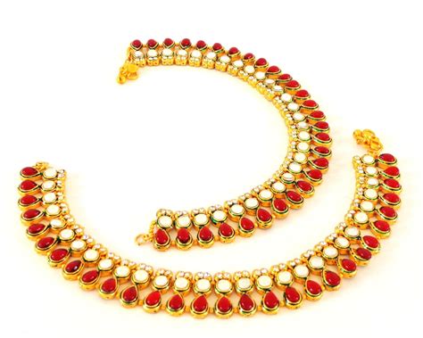 Megh Craft Women's South Indian Bridal Kundan Anklet-Payal - Bridal ...