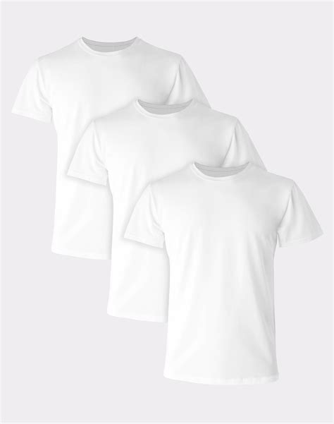 Hanes Ultimate Big Men's White T-Shirt Pack, Stretch Cotton, 3-Pack ...