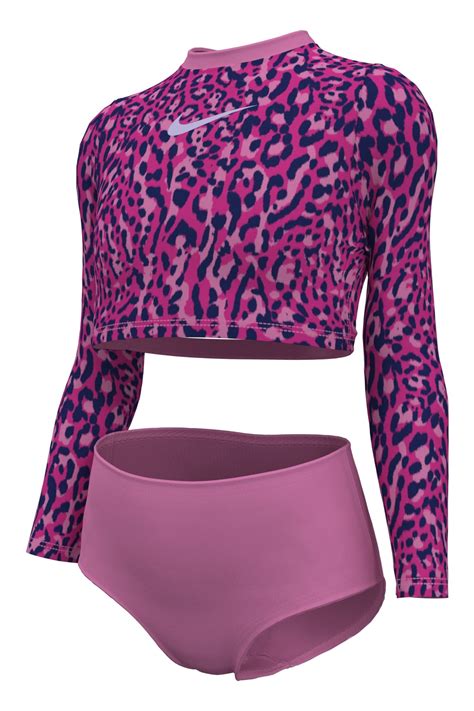 Buy Nike Pink Nike Swim Animal Print Long Sleeve Bikini Set from the ...