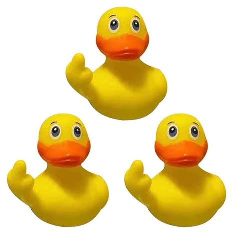 Amazon.com: 3pcs Rubber Ducks, 2.17" The Finger Rubber Duck, Ducks ...