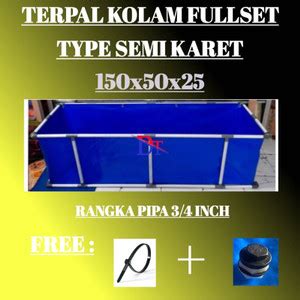 Jual TERPAL KOLAM FULLSET UKURAN 150x50x25 TYPE SEMIKARET - Biru ...