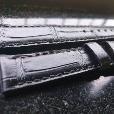18mm black leather watch strap - Indianleathercraft