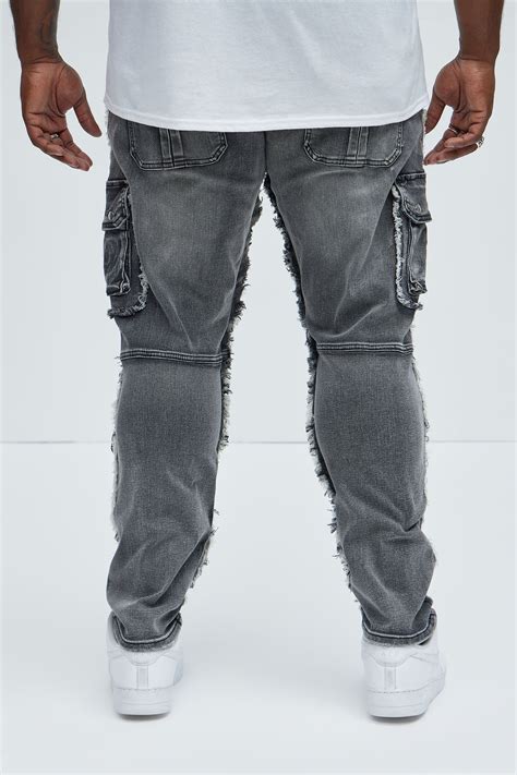 Risky Business Slim Cargo Jeans - Black Wash | Fashion Nova