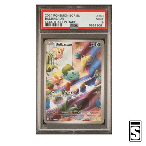 2024 POKEMON SCR EN-STELLAR CROWN 143 BULBASAUR ILLUSTRATION RARE PSA MINT 9 ⋆ Slabd