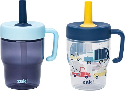 Amazon.com: Zak Designs Capri Toddler Tumbler For Travel or At Home, 10oz 2-Pack Durable Plastic ...
