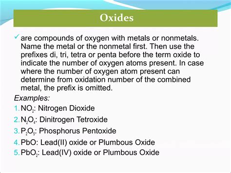 Chemical nomenclature and formulas | PPT